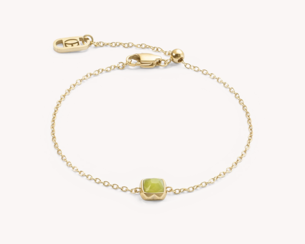 Coeur de Lion Gold Bracelet Green Jade - August